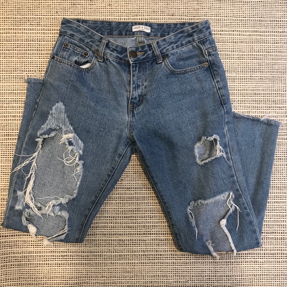 Liquor N Poker Ripped Jeans